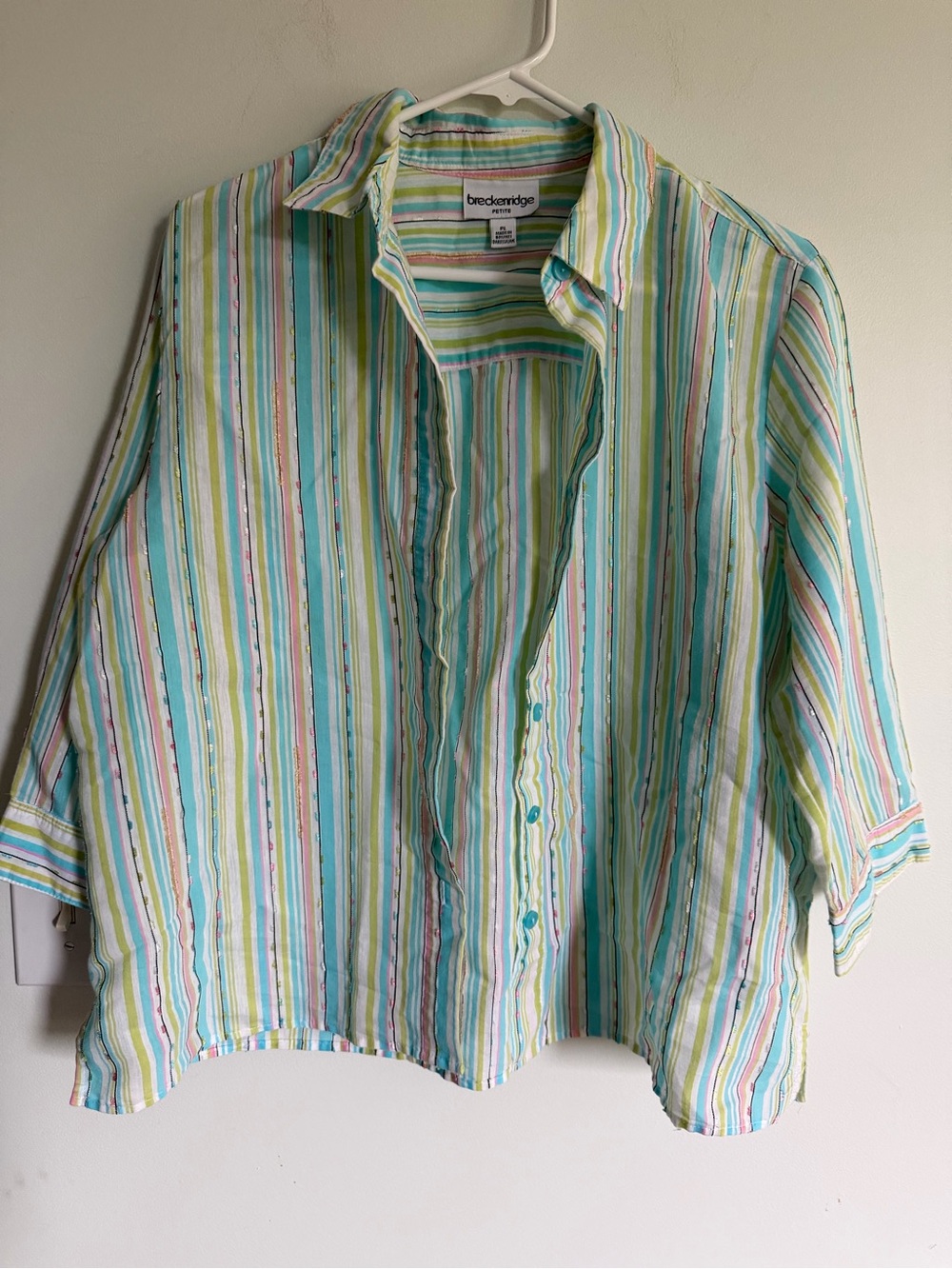 Breckenridge Multi-Stripe Button-Up Shirt in Pastel Colors Grandmacore